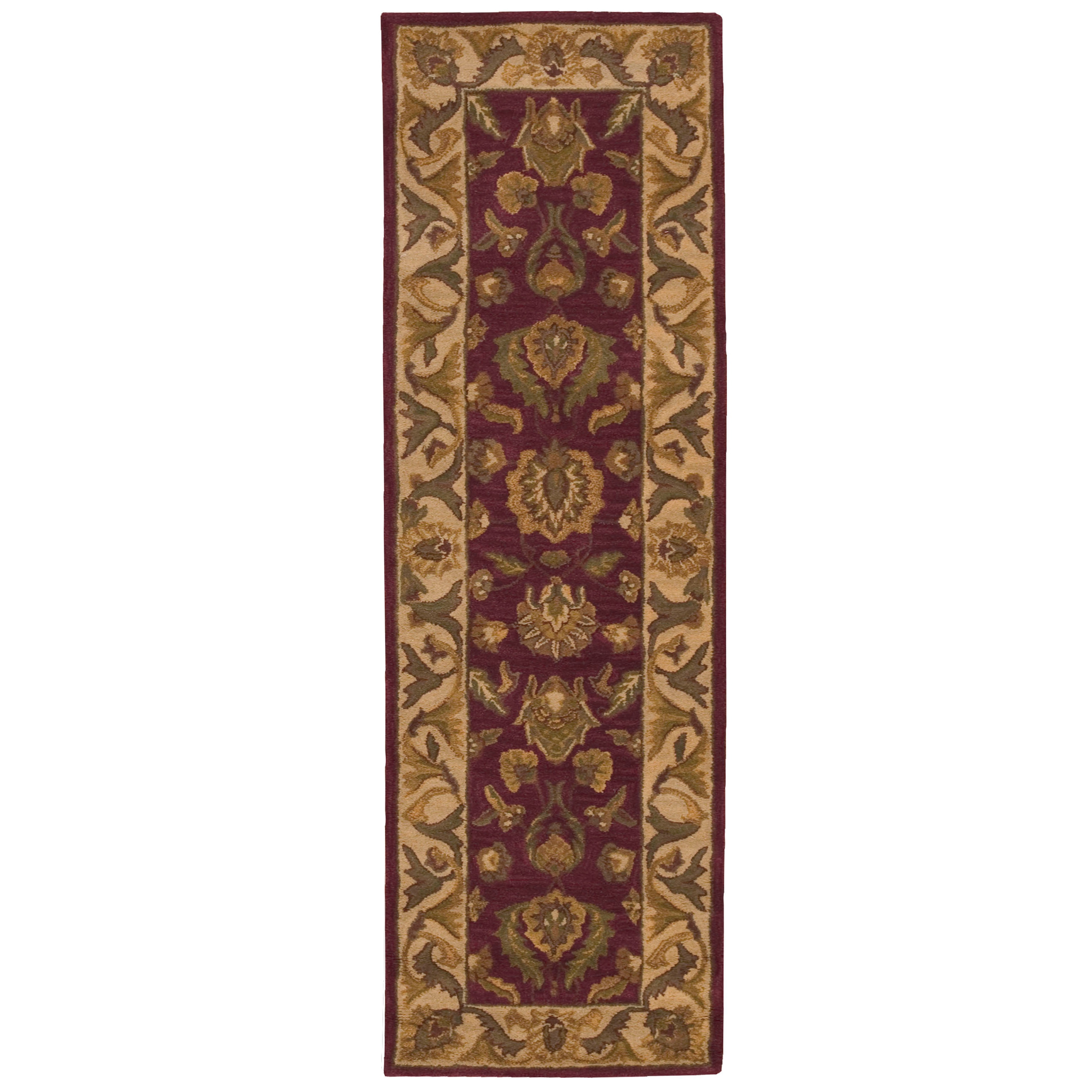 Nourison Hand tufted Caspian Burgundy Wool Rug (23 X 76)