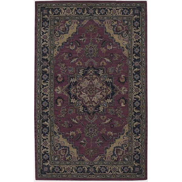 Nourison Hand-tufted Caspian Red Wool Rug - 5' x 8'