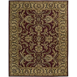 Nourison Hand tufted Caspian Burgundy Wool Rug (8' x 10'6) Nourison 7x9   10x14 Rugs