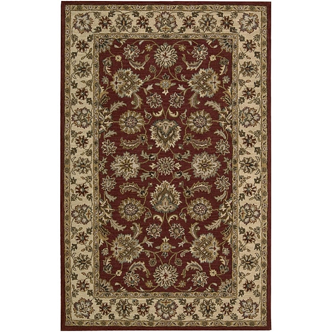 Nourison Hand tufted Caspian Red Wool Area Rug (5 X 8)