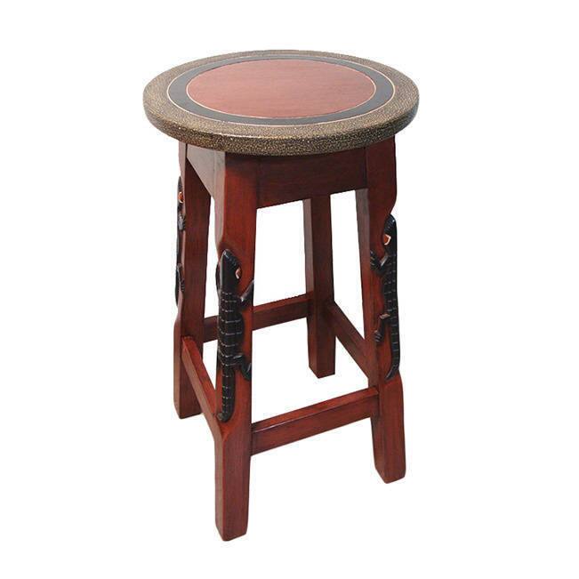 Handmade 'Alligator' Bar Stool/ Pedestal (Ghana)