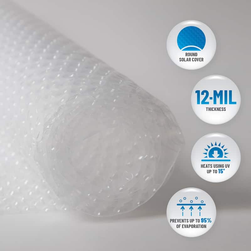 Blue Wave 12-mil Solar Blanket for Round Above-Ground Pools - Clear