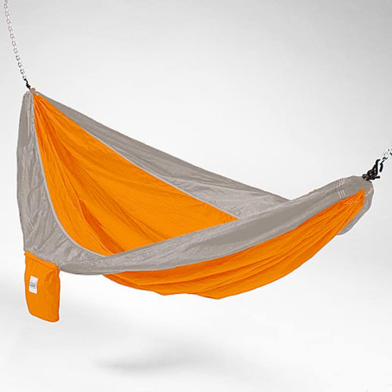 Waterproof Parachute Silk 2-person Hammock with Stuff Sack - Tangerine / Grey