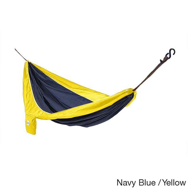 Parachute Silk Waterproof Two-person Hammock with Stuff Sack - Navy Blue / Yellow
