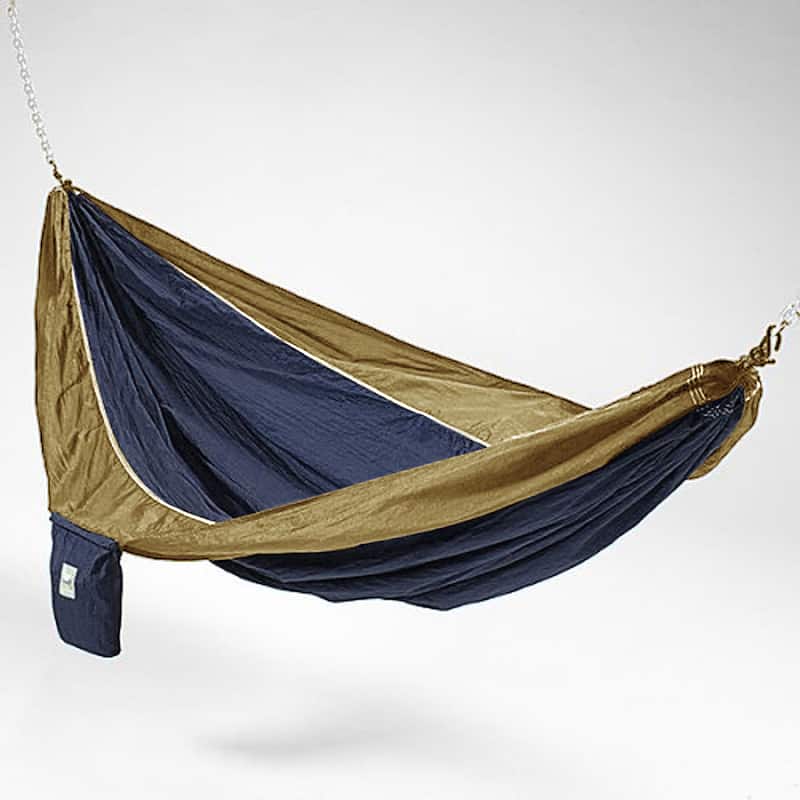 Waterproof Parachute Silk 2-person Hammock with Stuff Sack - Blue/Brown
