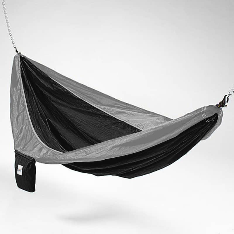 Waterproof Parachute Silk 2-person Hammock with Stuff Sack - Black / Grey