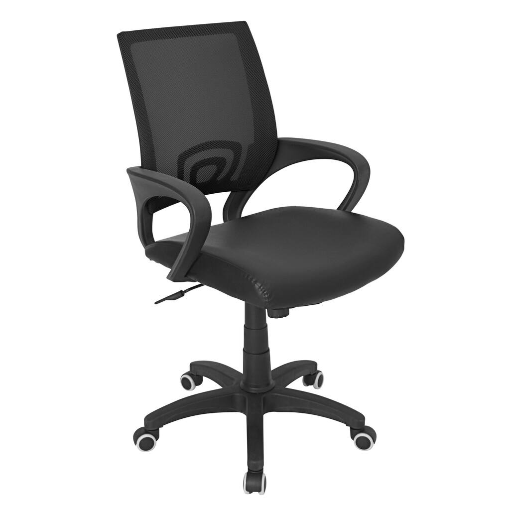 LumiSource Officer Black Faux Leather Office Chair