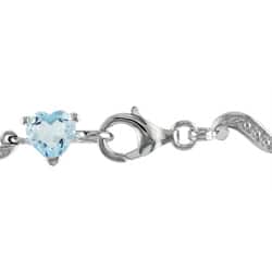 Miadora Sterling Silver Blue Topaz and Diamond Accent Bracelet