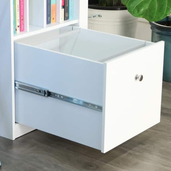 Shop 48 Inch White Computer Storage Desk With Small Hutch Free