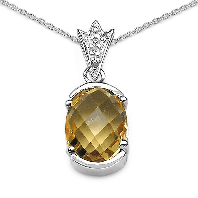 Malaika Sterling Silver Briolette Citrine and White Topaz Necklace