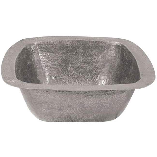 Large Copper Flat Lip Pewter Finish Bar/Prep Sink