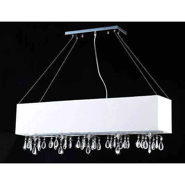 5-light Rectangular Chrome Crystal Chandelier