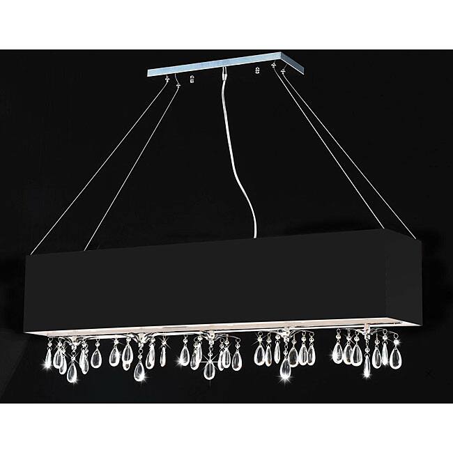 Rectangular Black Chrome 5-light Crystal Chandelier