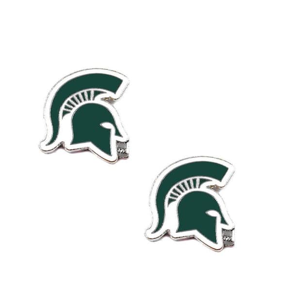 Michigan State Spartans Logo Ncaa Stud Earring Set Overstock