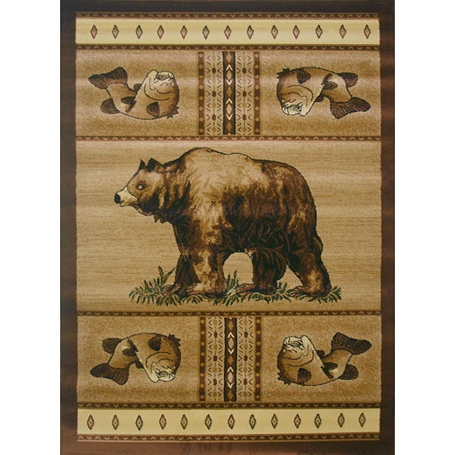 The Lodge Bear Beige Southwestern Rug (4 X 6)