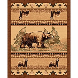 The Lodge Bears Southwestern Rug (8' x 11') 7x9   10x14 Rugs