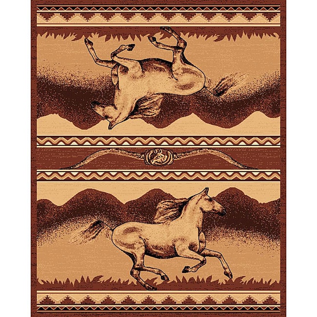 The Lodge Horses Southwestern Rug - 4' x 6'