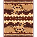 The Lodge Horses Southwestern Rug - 4' x 6'