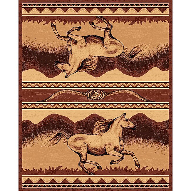 The Lodge Horses Southwestern Rug (5' x 8') Free Shipping Today