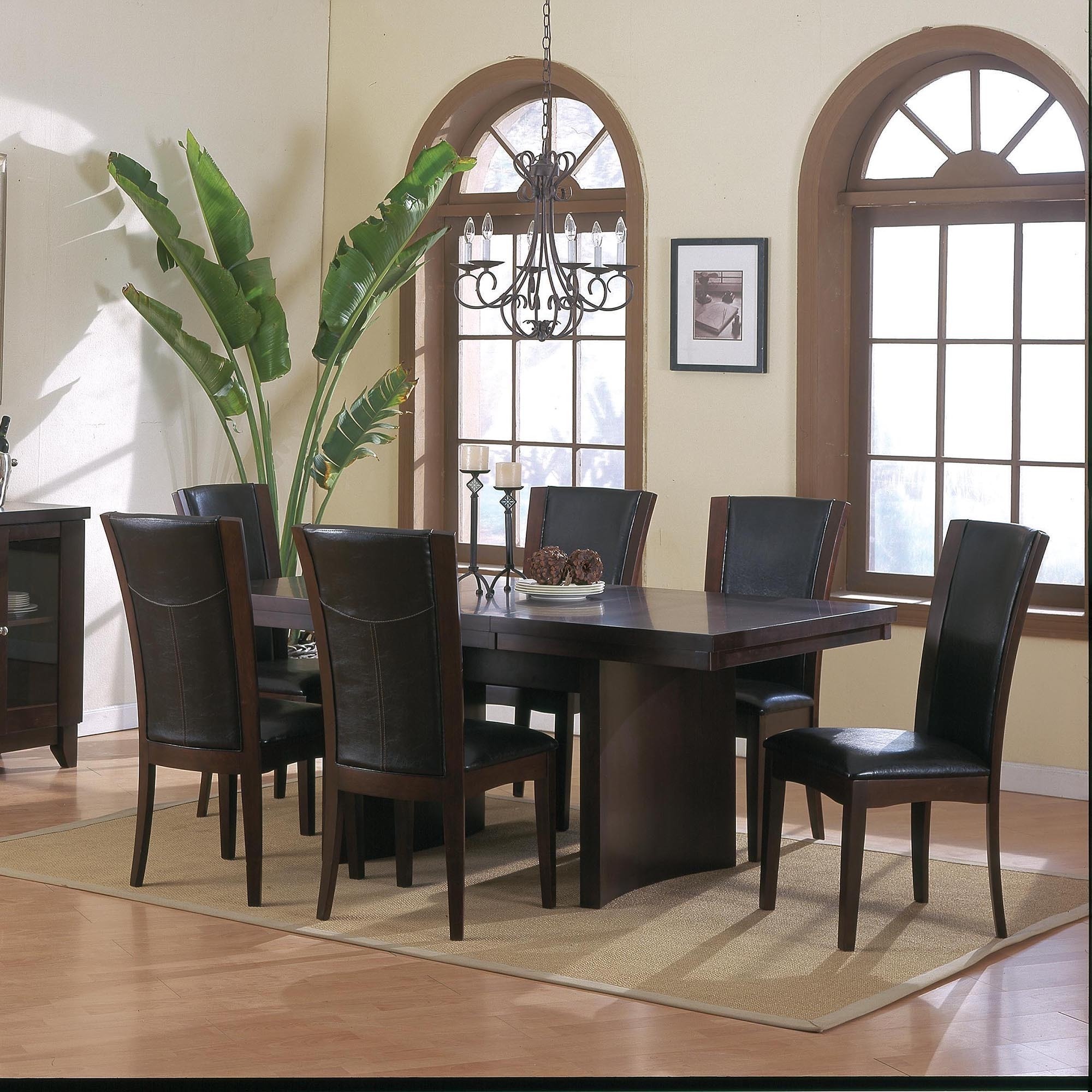 Portman Brown 7 piece Dining Table Set