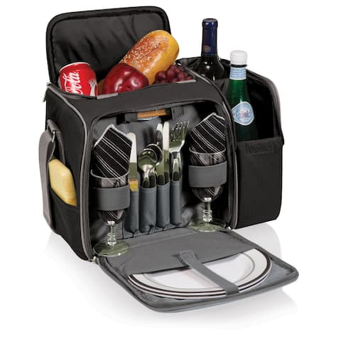 Picnic Time Malibu Black Insulated Picnic Cooler for Two