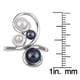Kabella Sterling Silver White and Black Button Freshwater Pearl Ring (7 mm)