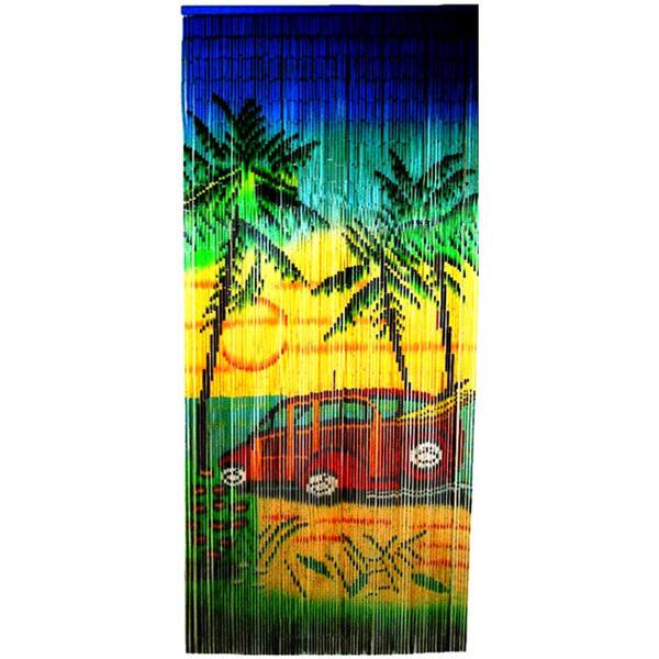 Shop Painted Bamboo Beads Woody Car Curtain 36 X 78 Handmade