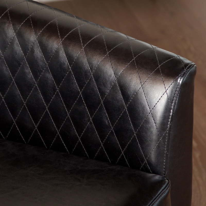 Christopher Knight Home Mia Black Bonded Leather Quilted Club Chair