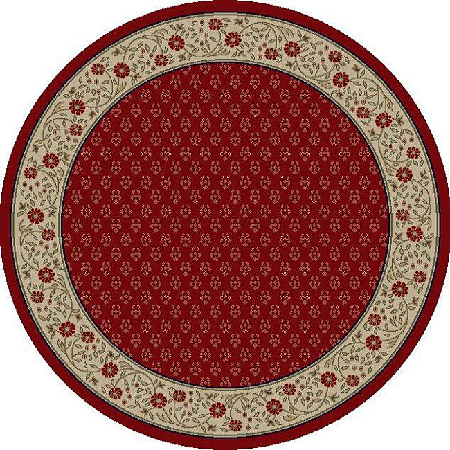 Hamnony Red Border Rug (53 Round)