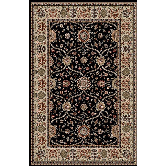 Voysey Black Oriental Rug (67 X 93)