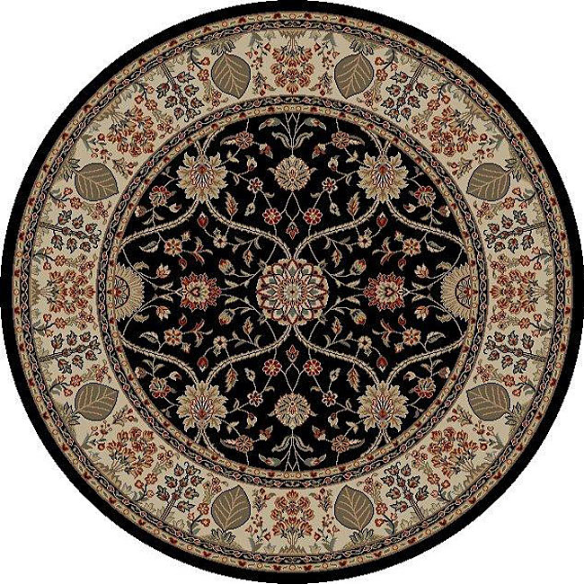 Voysey Black Oriental Rug (53 Round)