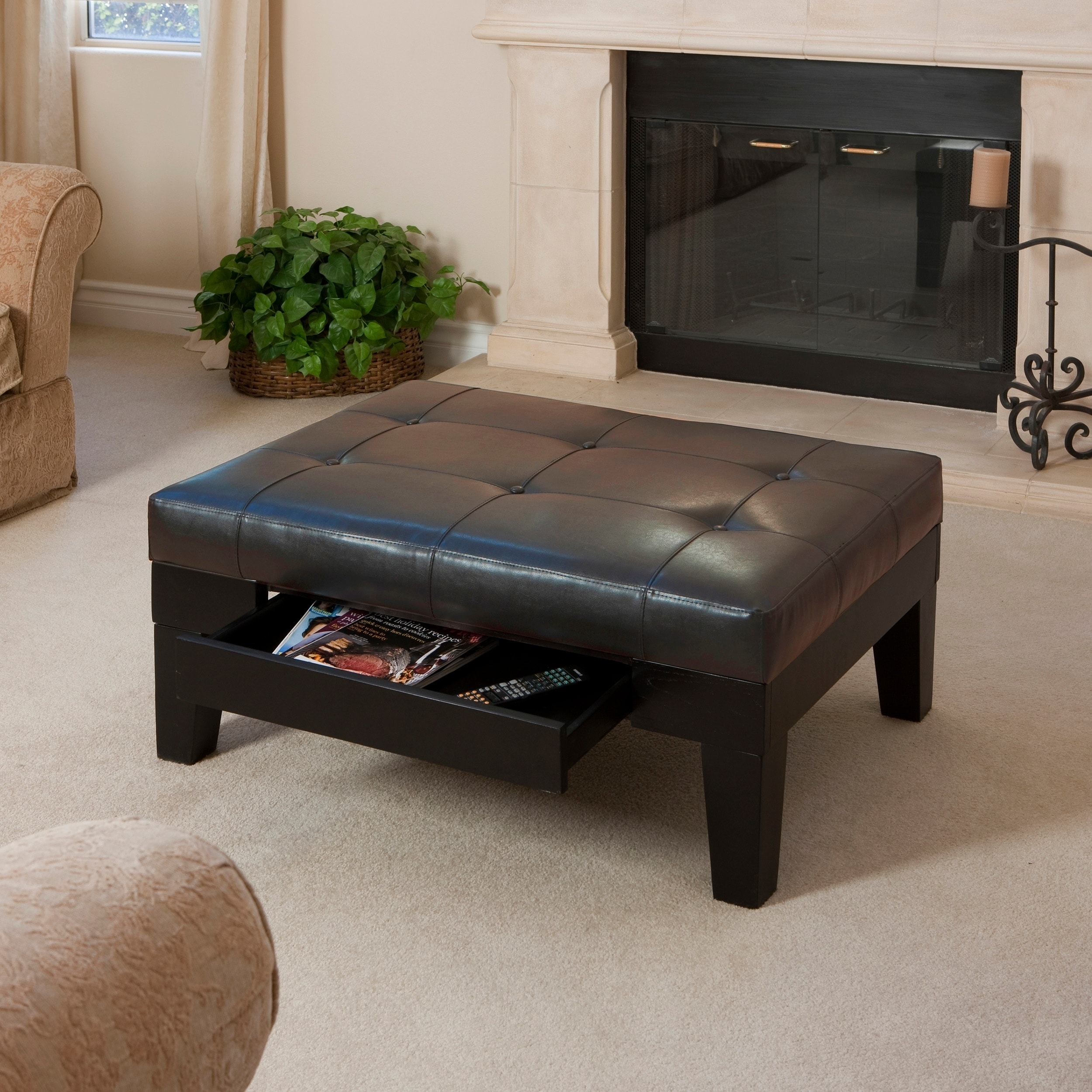 Chatham Espresso Bonded Leather Storage Ottoman by Christopher Knight Home