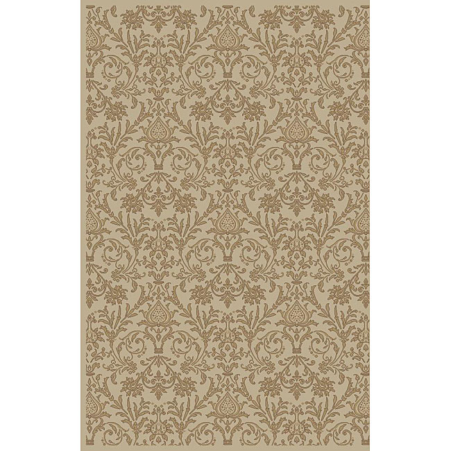 Damask Ivory Oriental Rug (23 X 77)