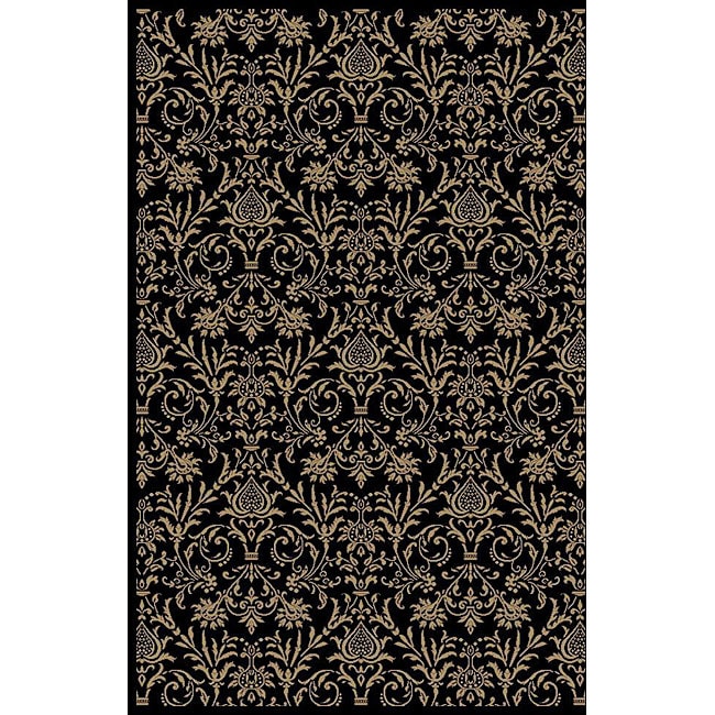 Damask Black Oriental Rug (311 X 57)