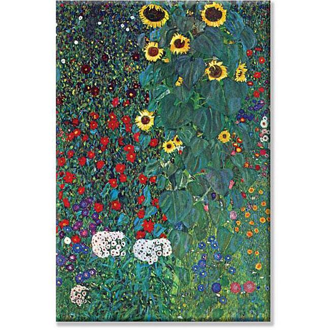 Gustav Klimt 'Flowers' Small Art Print