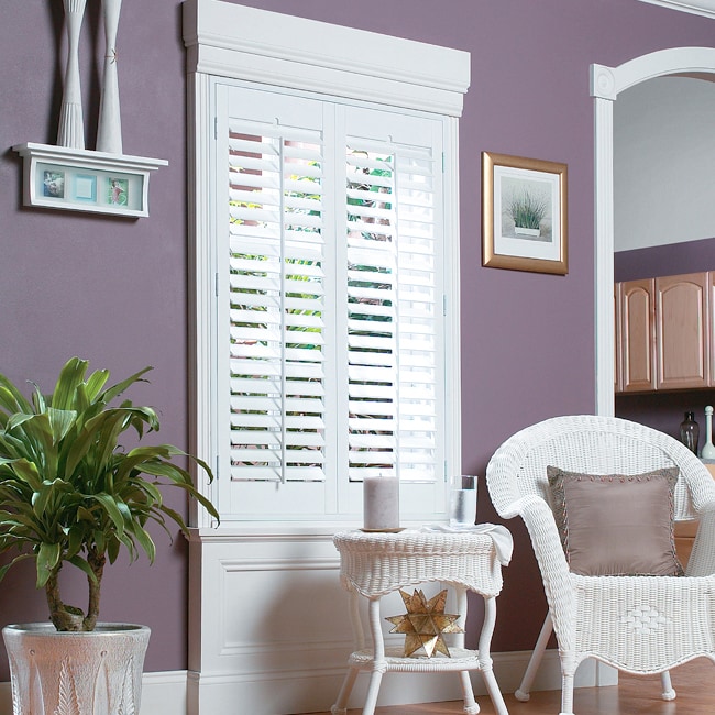 White Fauxwood Shutters 27" (fits up to 29" window) x 60"