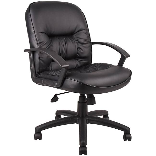Boss Mid-back LeatherPlus Bonded Leather Task Chair