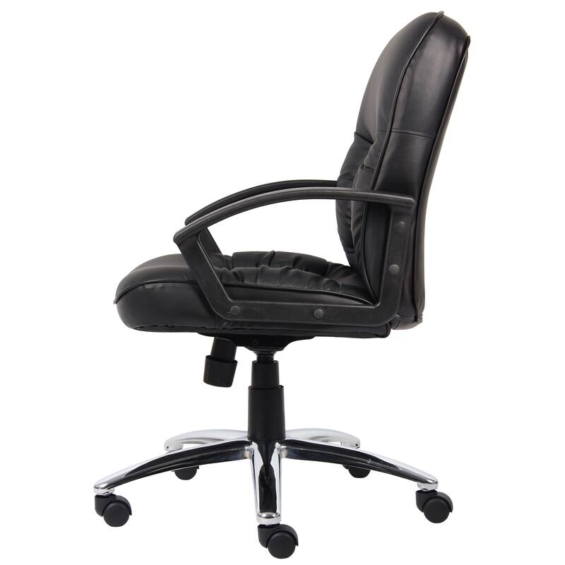 Boss Mid-back LeatherPlus Bonded Leather Task Chair