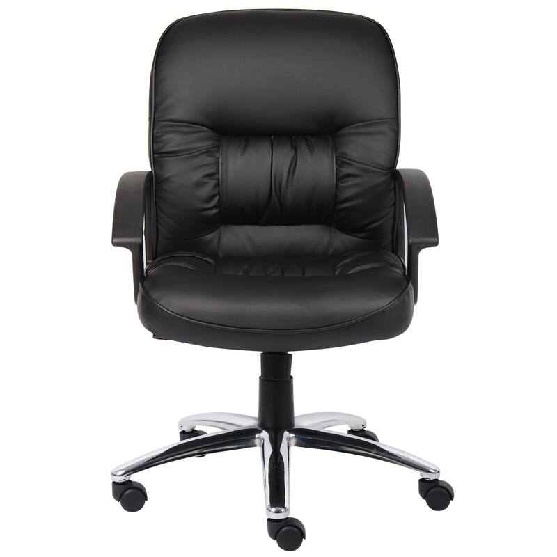 Boss Mid-back LeatherPlus Bonded Leather Task Chair