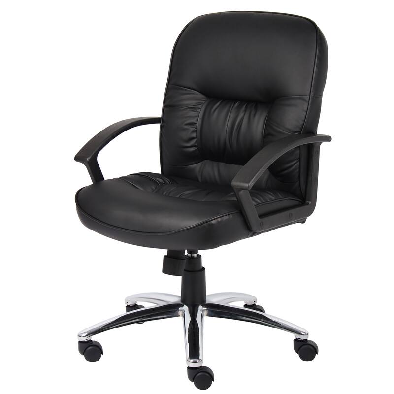 Boss Mid-back LeatherPlus Bonded Leather Task Chair