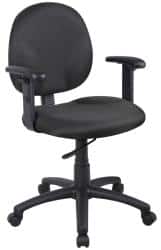 Boss Wide Seat Adjustable Arm Task Chair - Black