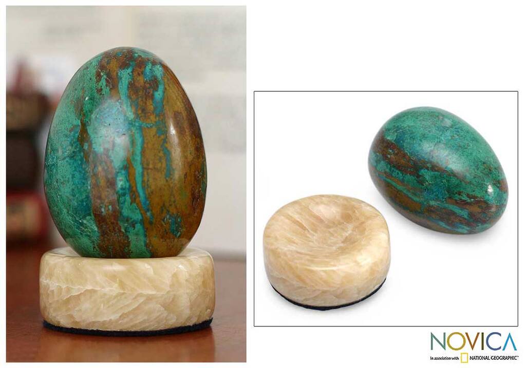Chrysocolla Green Sea Sculpture - N/A