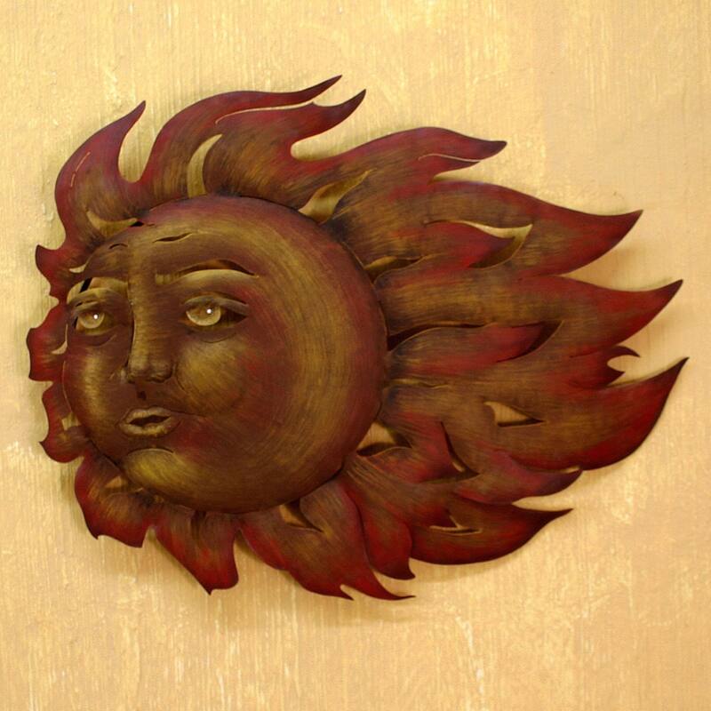 Handmade The Sun's Song Brown and Orange Accent Sun Wall Art (Mexico)