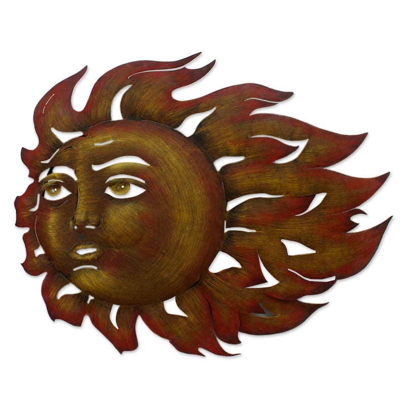 Handmade The Sun's Song Brown and Orange Accent Sun Wall Art (Mexico) - N/A