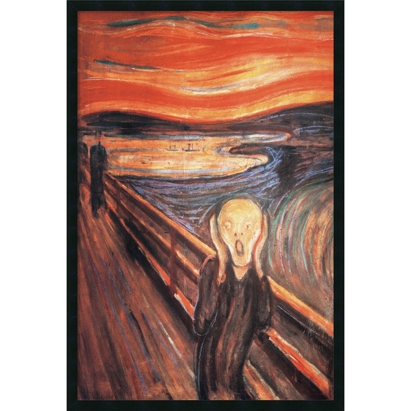 Shop Framed Art Print The Scream 1893 By Edvard Munch 26 X 38 Inch Free Shipping Today 9581