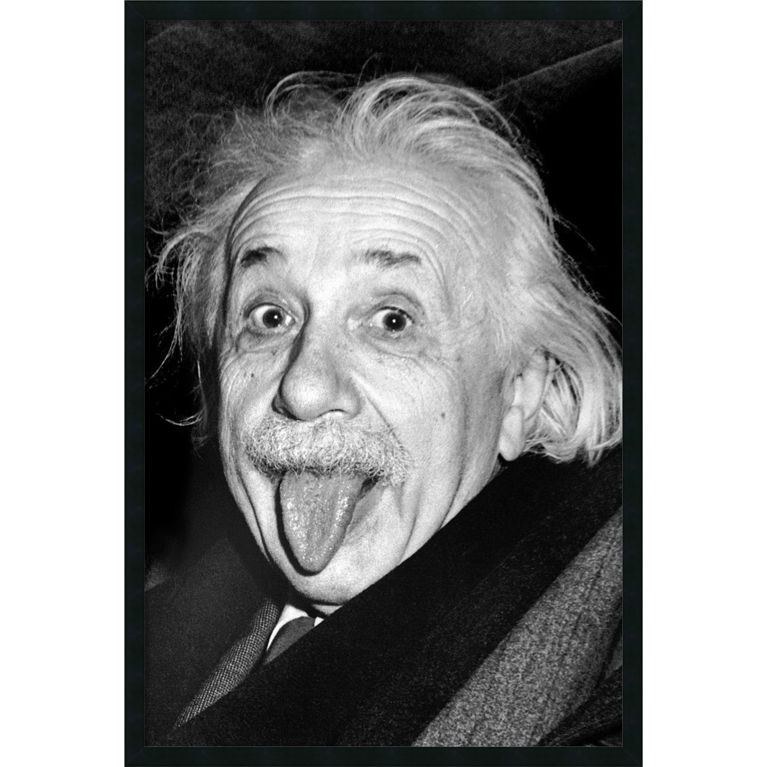 Framed Art Print Albert Einstein Funny Face 26 X 38 Inch Overstock 4860139 3328