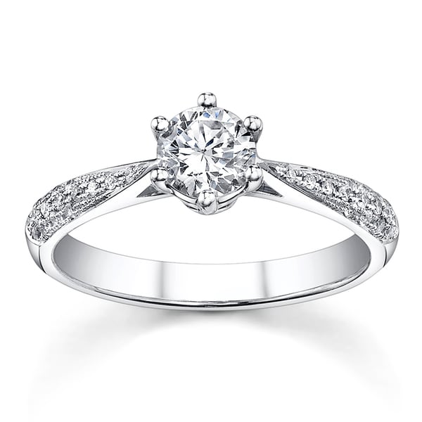 18k White Gold 3/4ct TDW Diamond Engagement Ring (H-I, SI1-SI3)