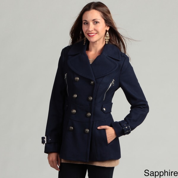 womens wool pea coat with hood