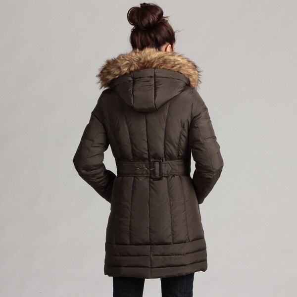 faux fur hooded coat womens