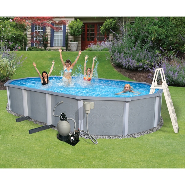 Zanzibar 18x33-foot Oval 54-inch Above-ground Pool and Kit - Free ...